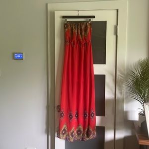 Strapless maxi dress